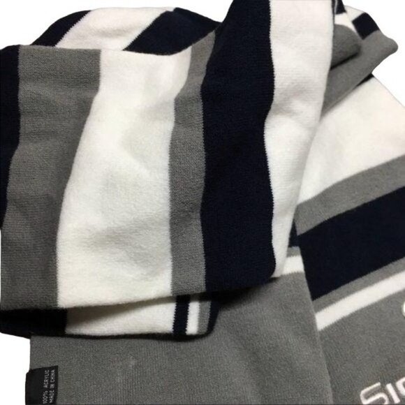 Signal Pukka Knit Scarf Navy Blue White Stripes New NWT One Size - Picture 3 of 11